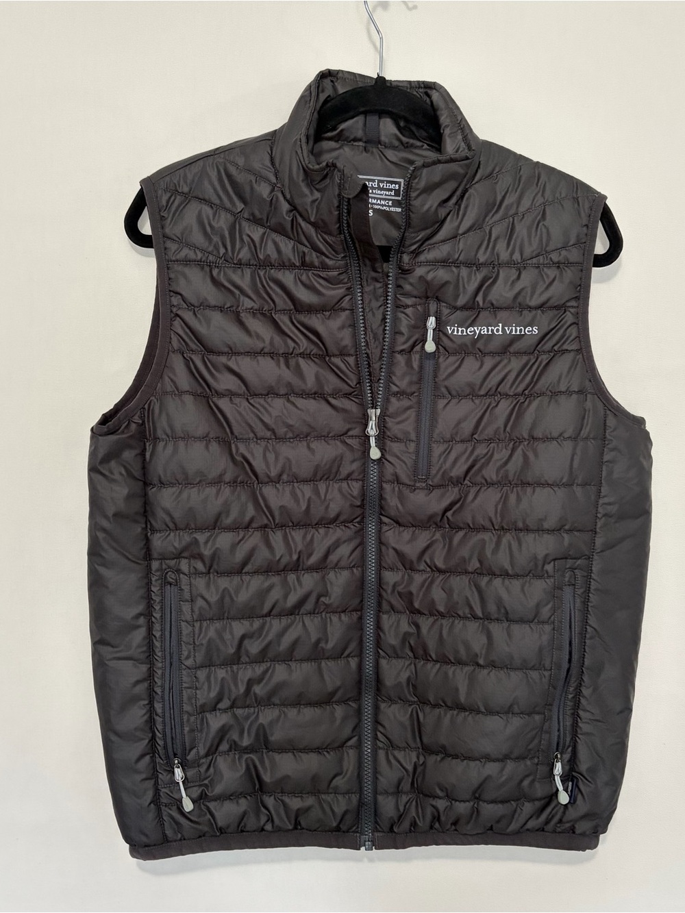 Vineyard Vines Mountain Weekend Performance Quilted Puffer Vest Mens S Black